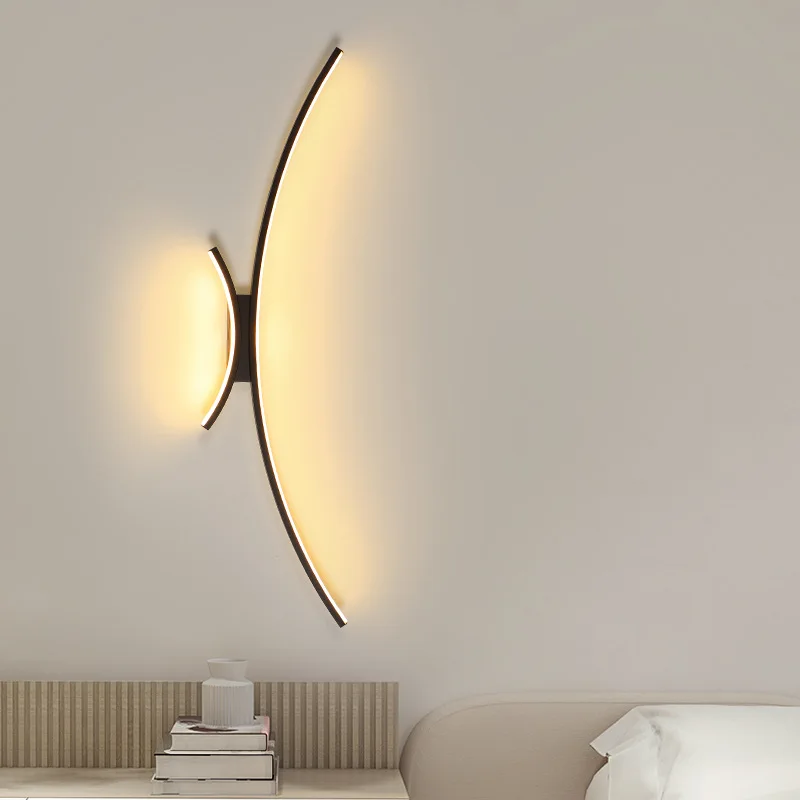 Minimalistische Bed Led Wandlamp Nordic Muur Schans Voor Slaapkamer Gangpad Woonkamer Decoratie Indoor Verlichtingsarmatuur Glans