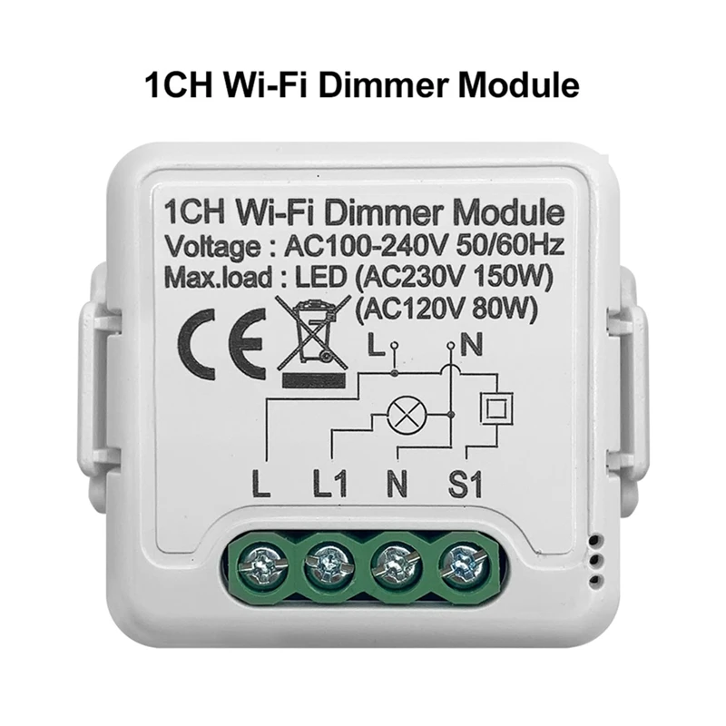 B04B-2X Tuya Wifi Smart Dimmer Switch Modulo 10A Supporto Controllo bidirezionale 1 Gang Compatibile per Google Home Alexa Smart Life App