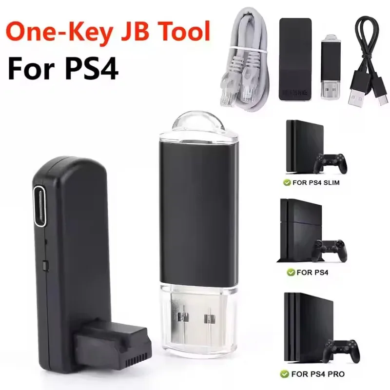 

One-Key JB Tool Mod Kit with Type-C Cable USB Dongle Modification Kit Game Accessories for PS4/PS4 Pro/PS4 Slim 9.0-11.0 System