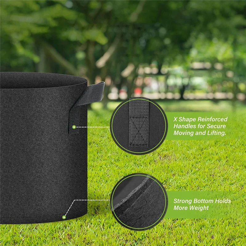 

BHBD-Plant Grow Bags 5 Gallon Tomato Planter Pots 6-Pack With Handles,Non Woven Fabric Gardening Planter For Vegetable