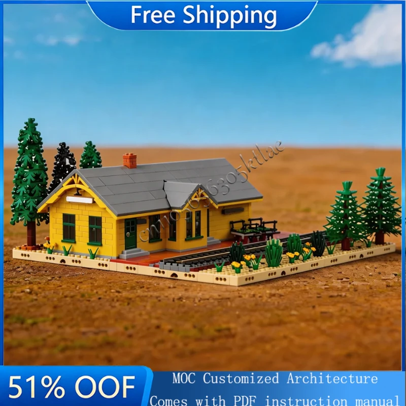 

3989 PCS Famous Film Pacific Depot Transport Station Customize MOC Building Block Model Model DIY Creative Child Puzzle Toy Gift