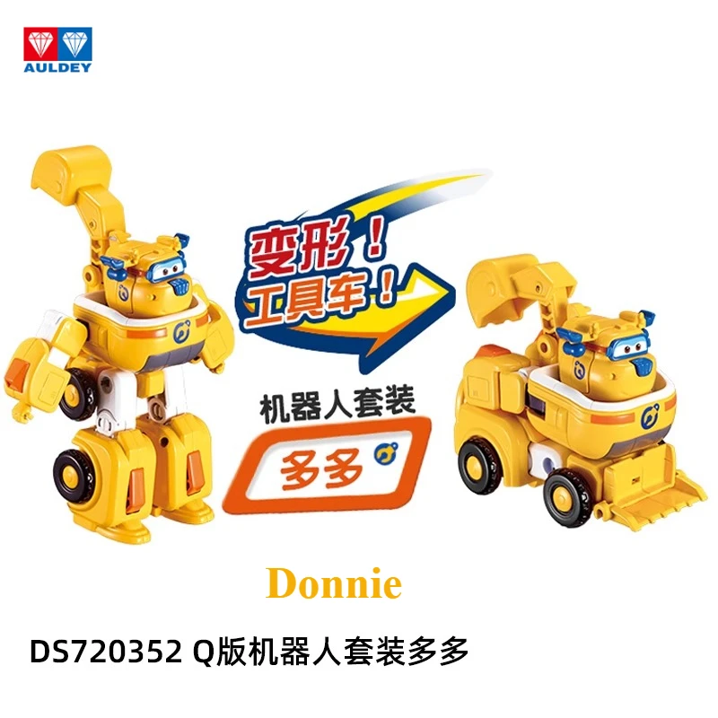 Auldey genuino Super Wings que transforma el robot versión Q combinado Mecha Set Jett camión de bomberos que transforma el juguete, regalo de vacaciones para niños