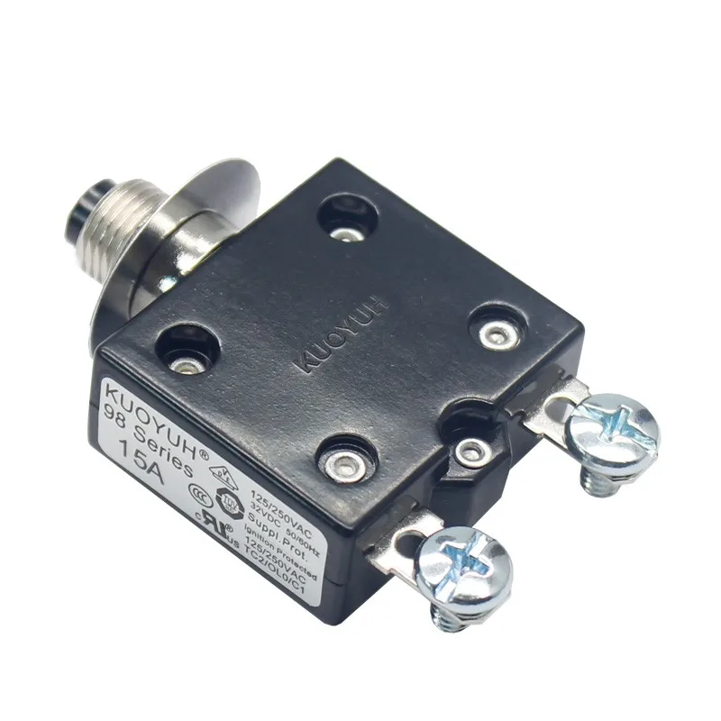 1PCS NEW KUOYUH 98 Series 7A 8A 9A 15A 10A 24A 25A 30A 35A 40A 45A 50A overload overcurrent protector 4.5 Reset switch fuse