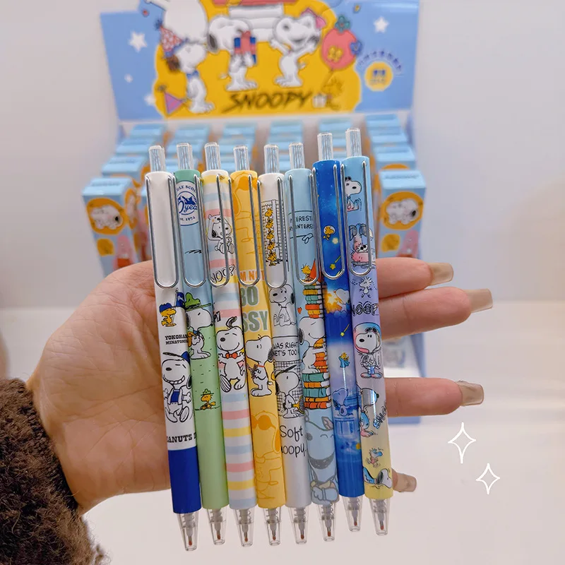 

24 шт., гелевая ручка Kawaii Snoopy, милая собака, ручка-роллер, студенческие канцелярские принадлежности, подарок, оптовая продажа