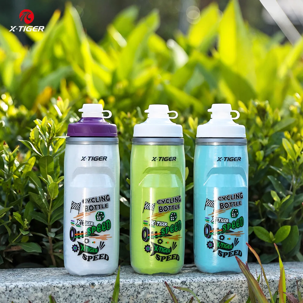 X‑TIGER 620 ml isolierte Fahrrad-Trinkflasche, Kalt- und Heißwasser-Thermosflasche, Quetschflasche für MTB, Rennrad, tragbare Pro-Sport-Fahrradflasche