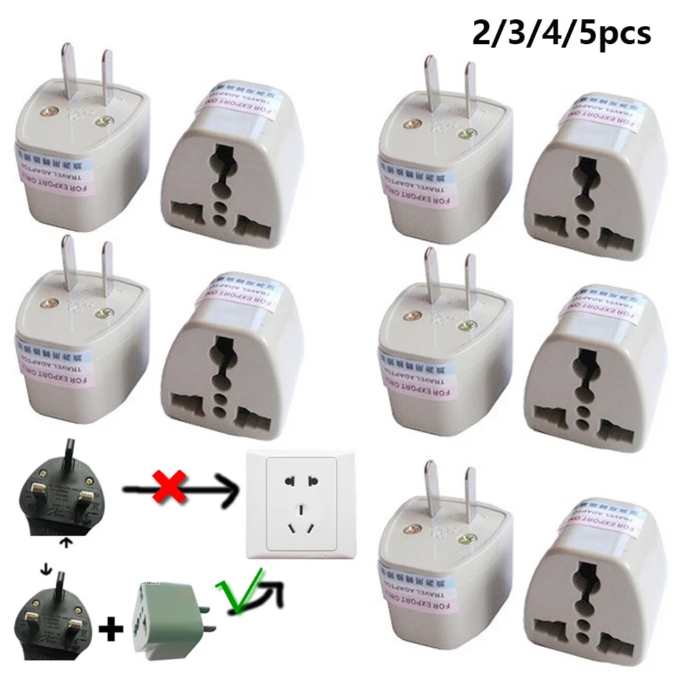 1-5PC Universal Travel Adapter UK to US Wall AC Power Charger Adapter Outlet Converter Power Socket Plug Black Adaptor Connector