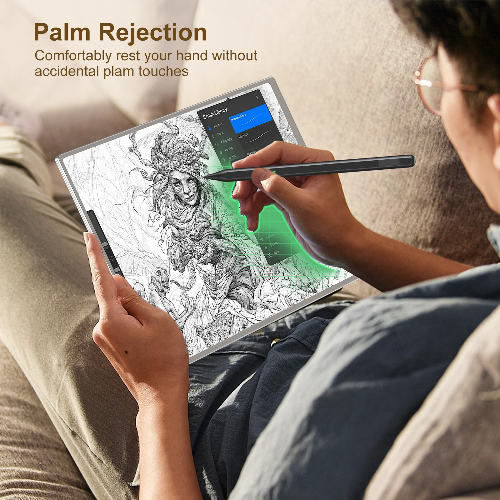 Magnetic Stylus Pen for Remarkable Paper Pro with Eraser, Rechargeable Digital Pen with 4096 Pressure Sensitivity, Tilt