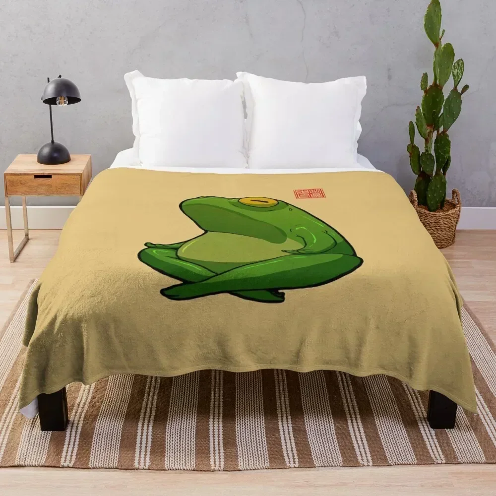 

Yoga Frog Cross Legged Pose Throw Blanket Soft Stuffeds Blankets
