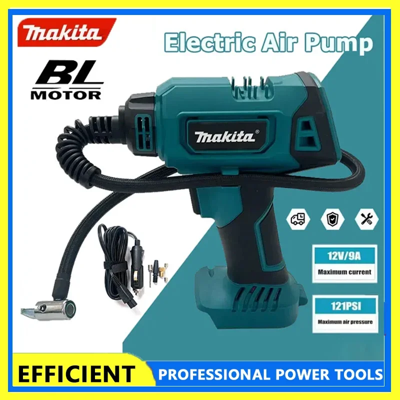 ماكيتا مضخة هواء كهربائية لاسلكية قابلة للشحن التلقائي منفاخ لإطارات السيارة المحمولة أدوات كهربائية منزلية لبطارية 18 فولت