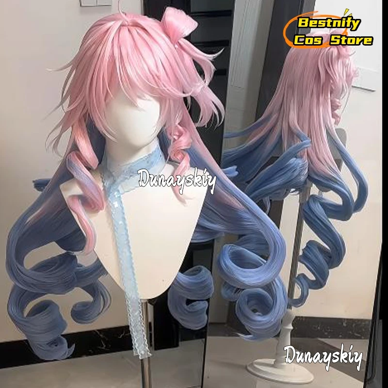 Bestnify Co^Wuthering Waves Denia Cosplay-Perücke, Spiel WUWA, rosa, für Damen, Halloween, Karneval, Rollenspiel, Uniformen, lockige Perücke, hitzebeständig
