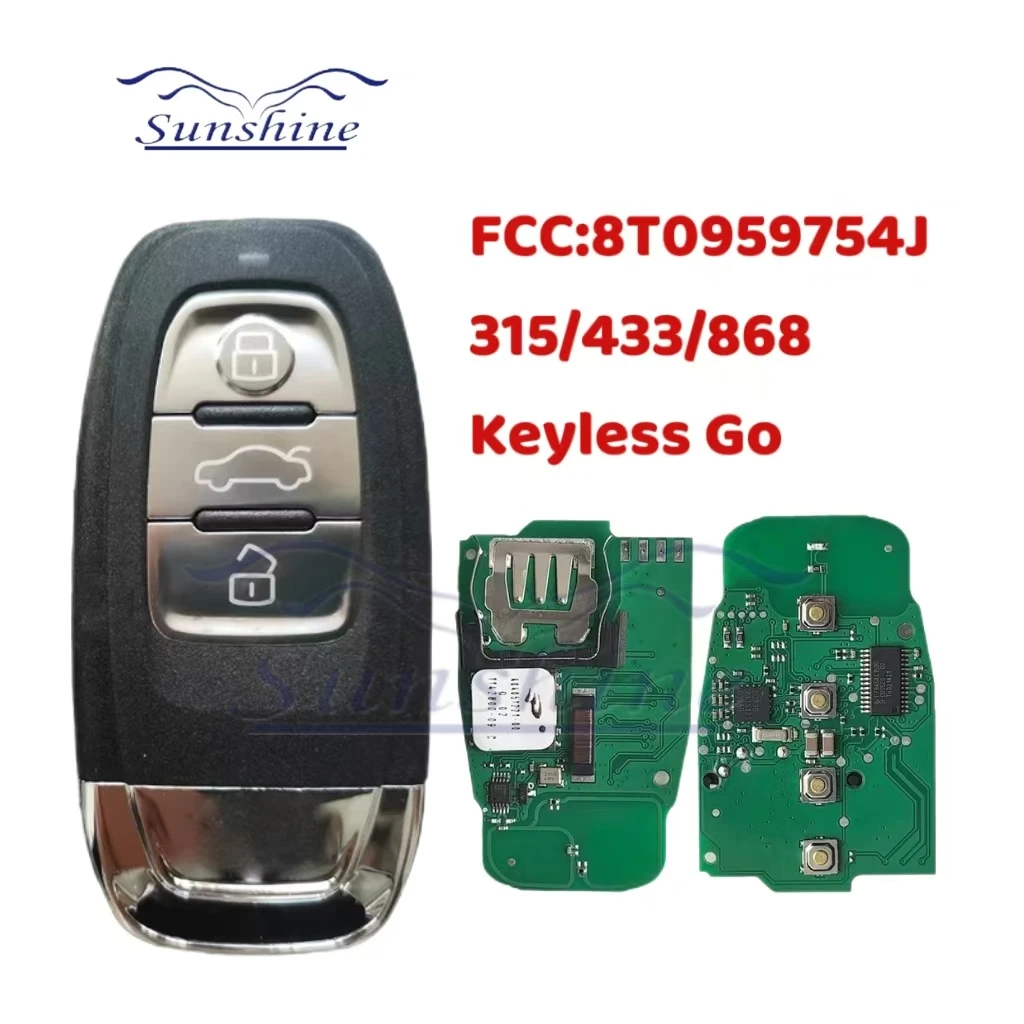 

Sunshine car key 754J 754D/H/F/C/B 315/433/868Mhz pcf7945AC Chip Smart Remote Car Key Fob For Audi A4 A5 A6L A7 A8 Q5 Keyless Go