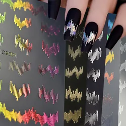6 unids/set de pegatinas reflectantes para uñas de alto brillo, líneas onduladas de Aurora doradas y plateadas, calcomanía autoadhesiva 3D para decoración de uñas, herramienta de manicura de diseño