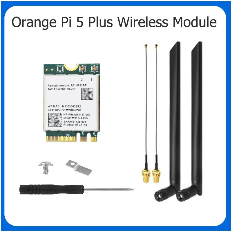 Orange Pi  WiFi 6 + BT 5.2 Wireless Module RTL8852BE M.2 E Key Interface 1800M Dual Brand 2.4G 5G Wi-Fi for Orange Pi 5 Plus