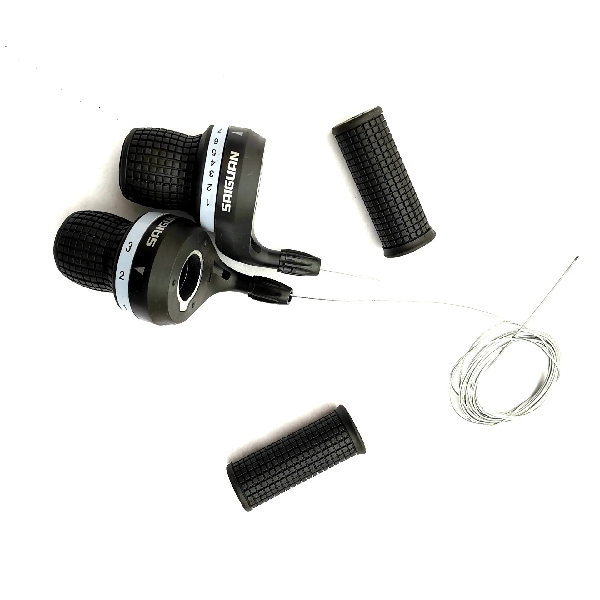 Mountain Bike Accessory Twist Shifter Bicycle Handle Shifter Lightweight Bike Shift Lever with Non-slip Handle Bar Grips Kit
