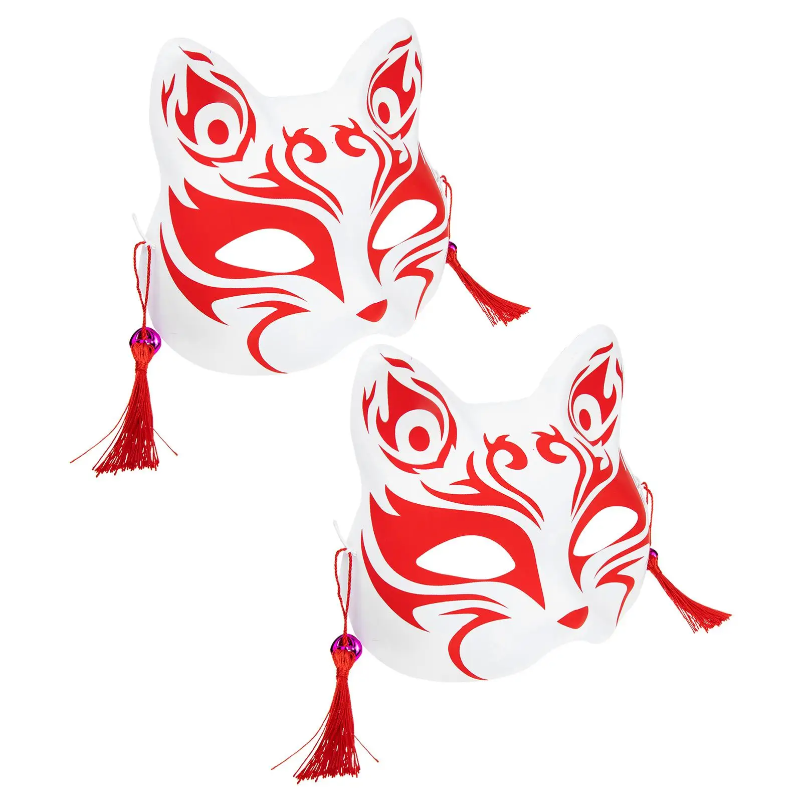 2 pezzi di volpe maschere a forma di mezzo animale riutilizzabili leggeri accessori per feste in maschera carnevali di Halloween decorativi squisiti