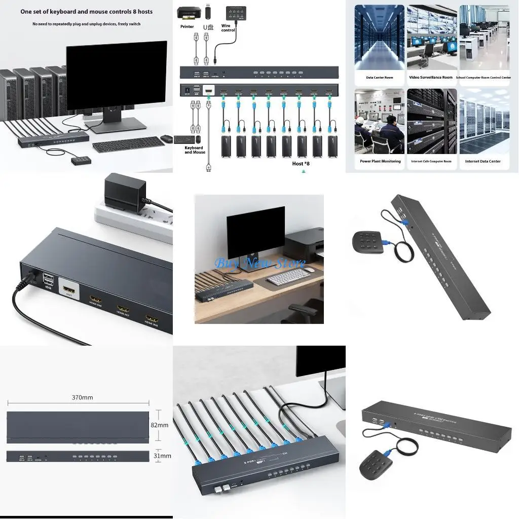 

20CE Many Computer KVM Change 8 Devices 4Kresolution Clearness USB Sharing Metal Housing Design