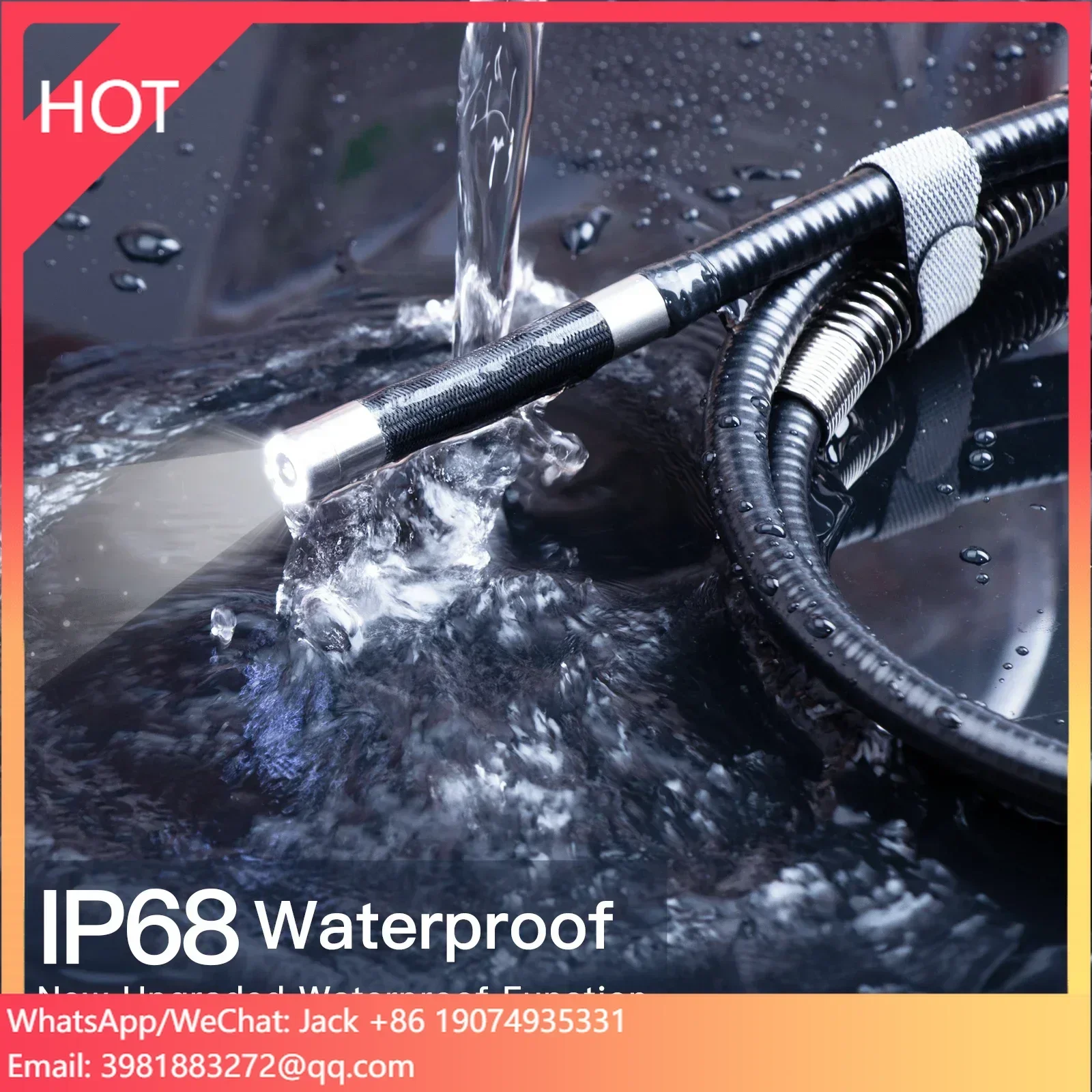 

H408B 8.5mm 2MP Industrial Endoscope Camera IP67 Waterproof Snake Camera with 4.3inch screen Steerable Borescope