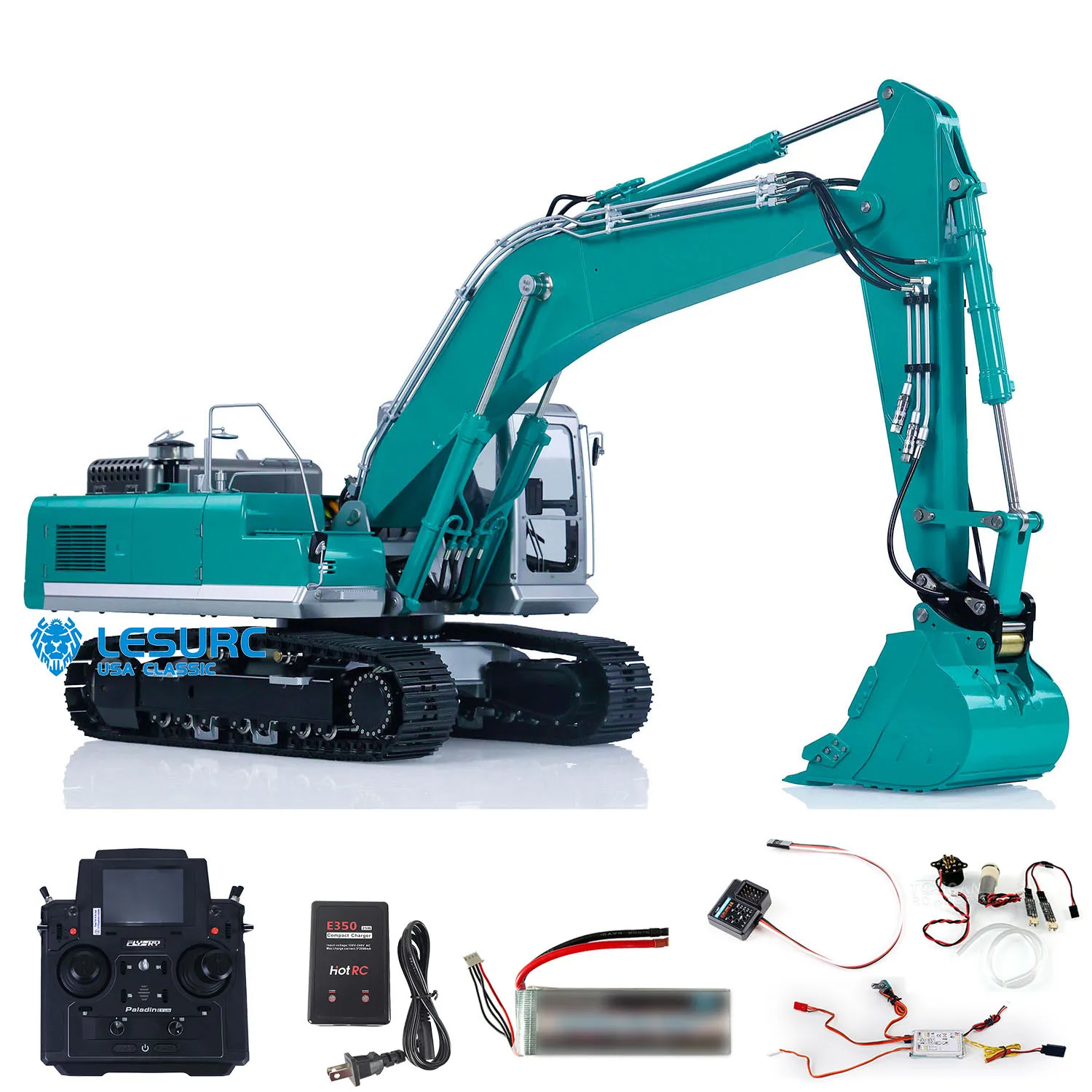 

1/14 Metal LESU PC360 RC Hydraulic Excavator AUOE AC360 With Smoke Unit Light Sound System Quick Connector Radio Digger Machine