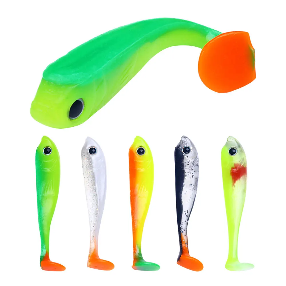 5PCS Hengjia Fishing Lure Artificial Soft Bait 3.2g 7cm Worm Shad Lure Swimbait Pesca Souple Leurre Bionic Isca Tackle