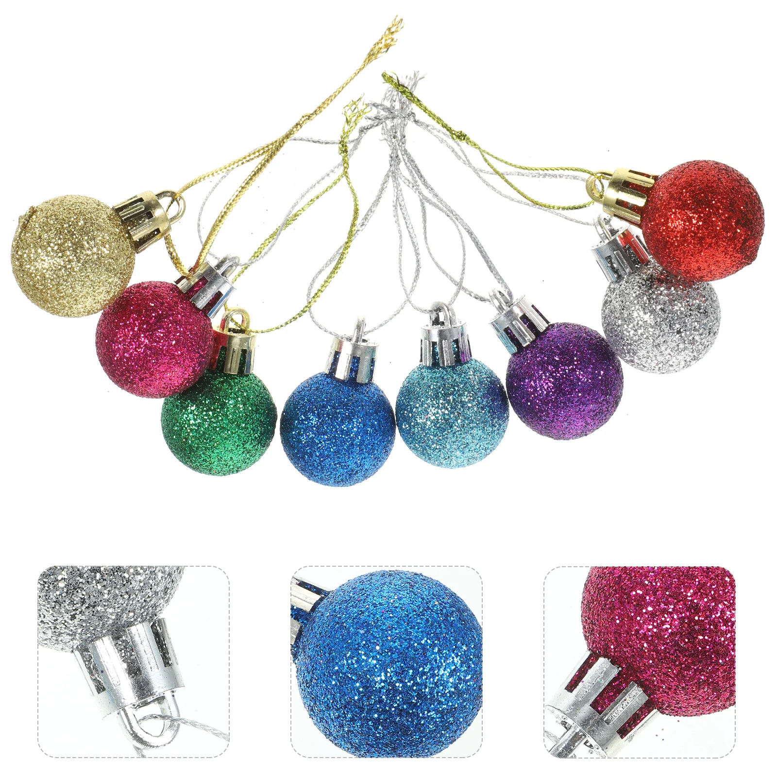 

80pcs Glitter Powder Christmas Balls Shatterproof Lightweight Hanging Ornaments For Tree Xmas Party Supplies Decorative Balls
