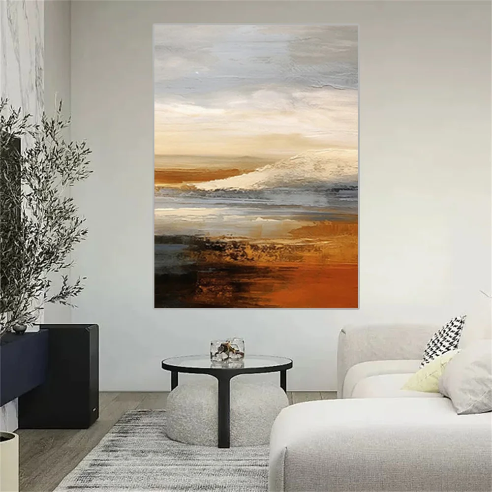 

Pop Nordic Abstract Landscape Wall Art Pictures Handmade Canvas Poster Fashion City View Oil Paintings Decor Living Room Mural