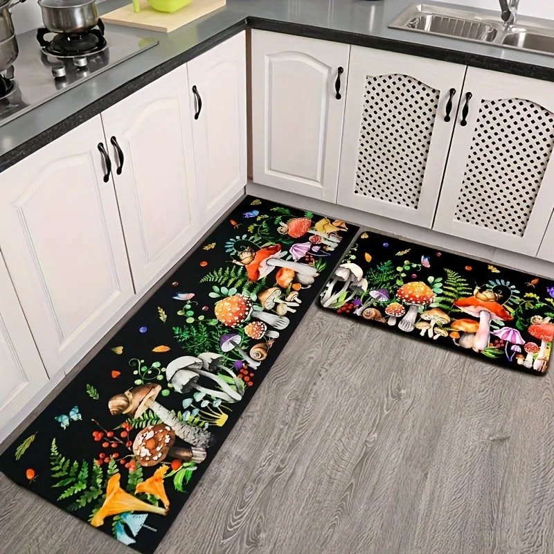 

Crystal Velvet Kitchen Rug Durable Home Entrance Doormat Kitchen Mats for Floor Waterproof House Hold Washable Non-slip Carpet