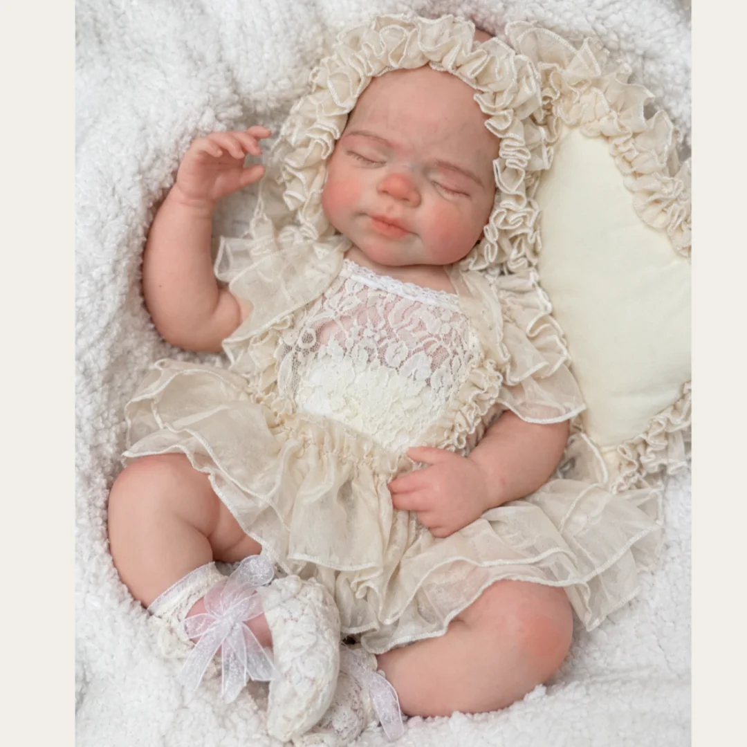 Open Mouth 18 Inch Pascale Full Solid Silicone Bebe Reborn Doll With Handmade Paint & Unpaint Skin Washable Lifelike Newborn Dol