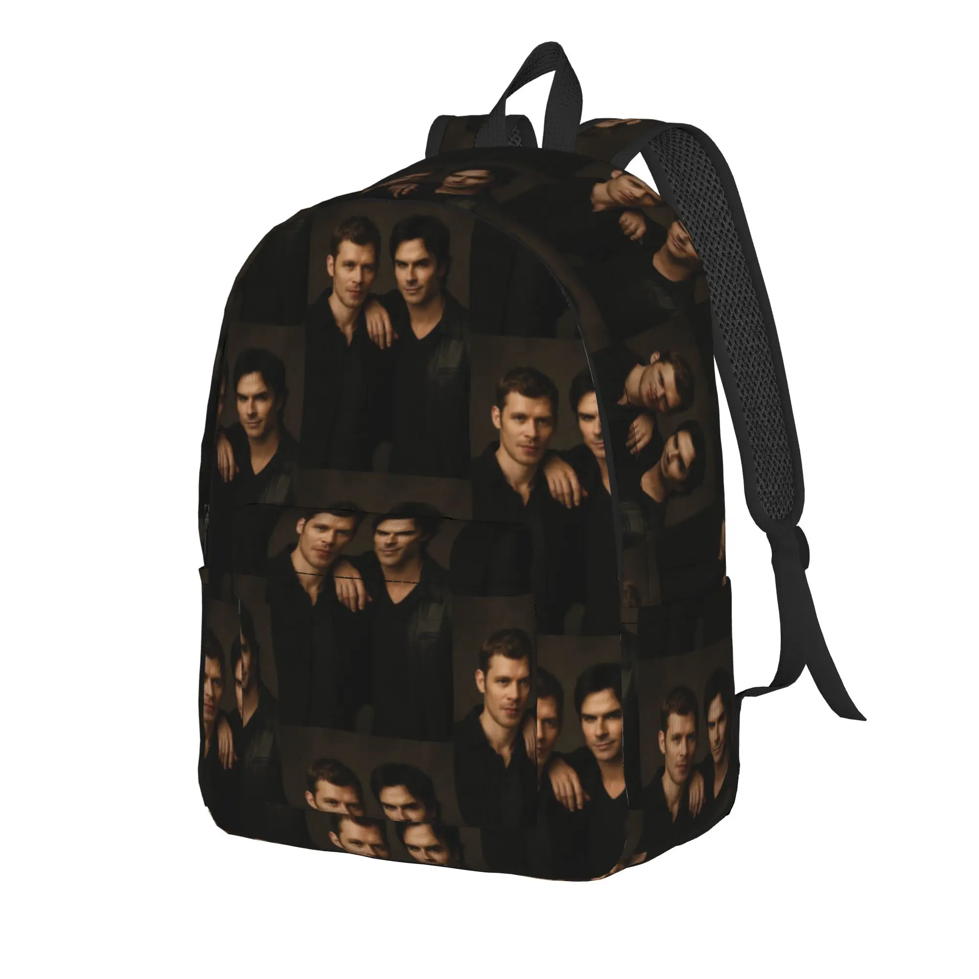 The Vampire Diaries Resuable Movie Backpack Teen Damon Salvatore Breathable Backpacks High School Bags College Rucksack