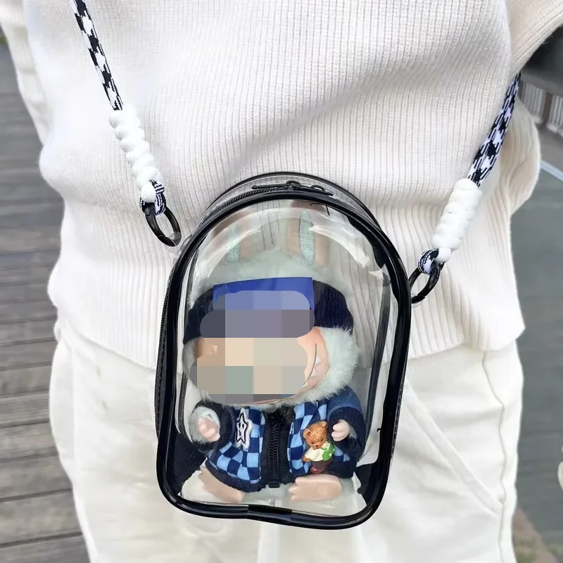 Labubu حماية حالة Labubu يجلس حزب 15 سنتيمتر القطن دمية الكتف الألم حقيبة بولي كلوريد الفينيل حقيبة التخزين Labubu المشي الغبار حقيبة #5