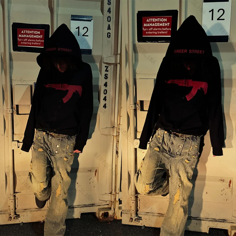 Y2k فاسق طباعة الهيب هوب الجرونج الرجعية الموضة العصرية شارع العليا تنوعا فضفاضة تناسب الأوروبية الأمريكية الكلاسيكية روك للجنسين هوديس