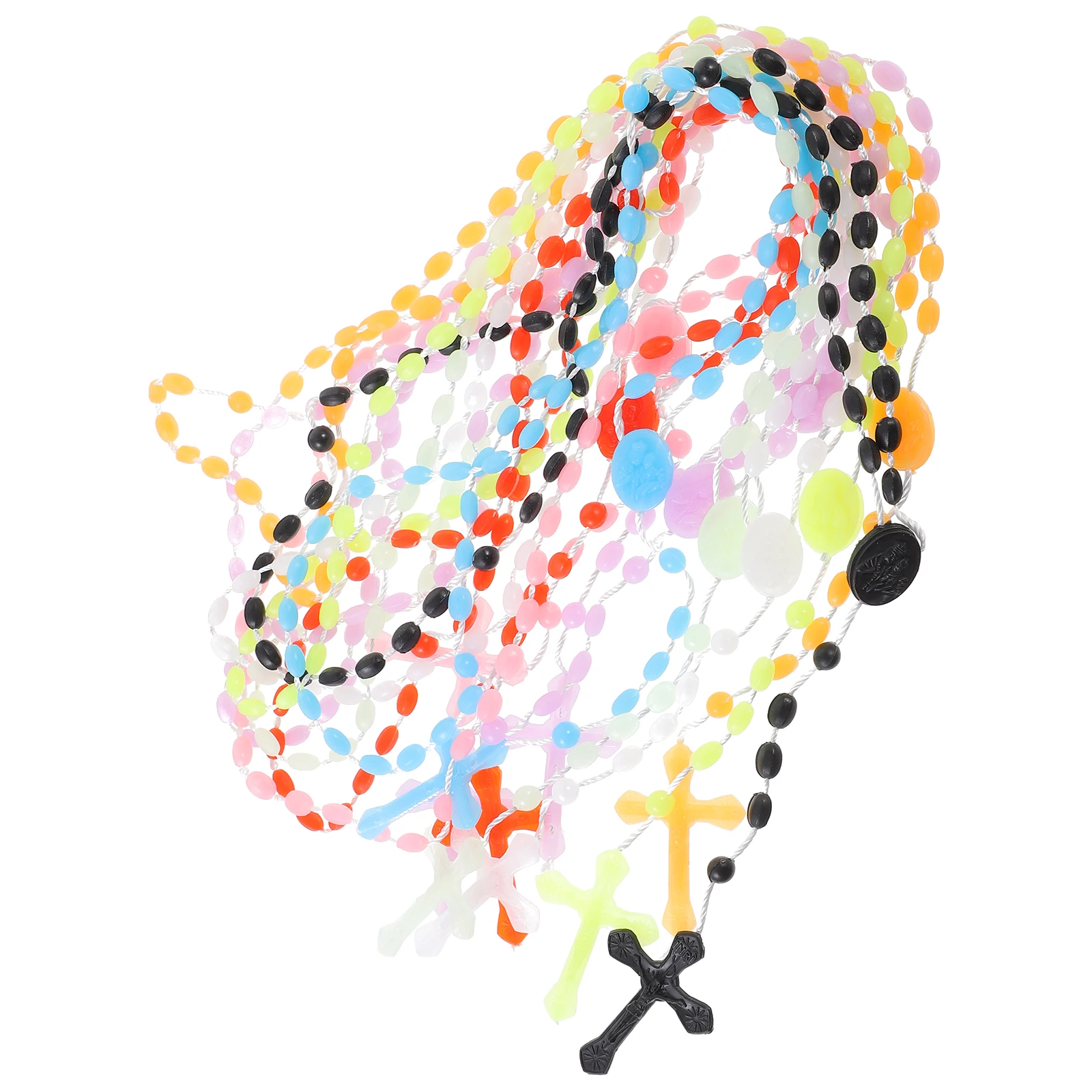 

20 Pcs Luminous Glow Dark Necklaces Colorful Jewelry for Women Vintage Plastic Chains Making