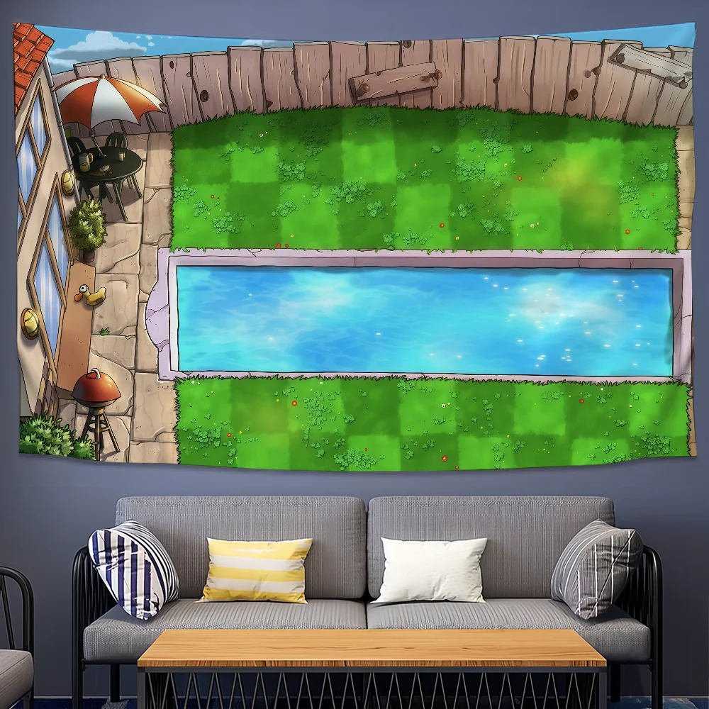 لعبة P-Plants vs Z-Zombies العلم للتخييم في الهواء الطلق بار نزهة ديكور المنزل والحفلات الحلي راية #5