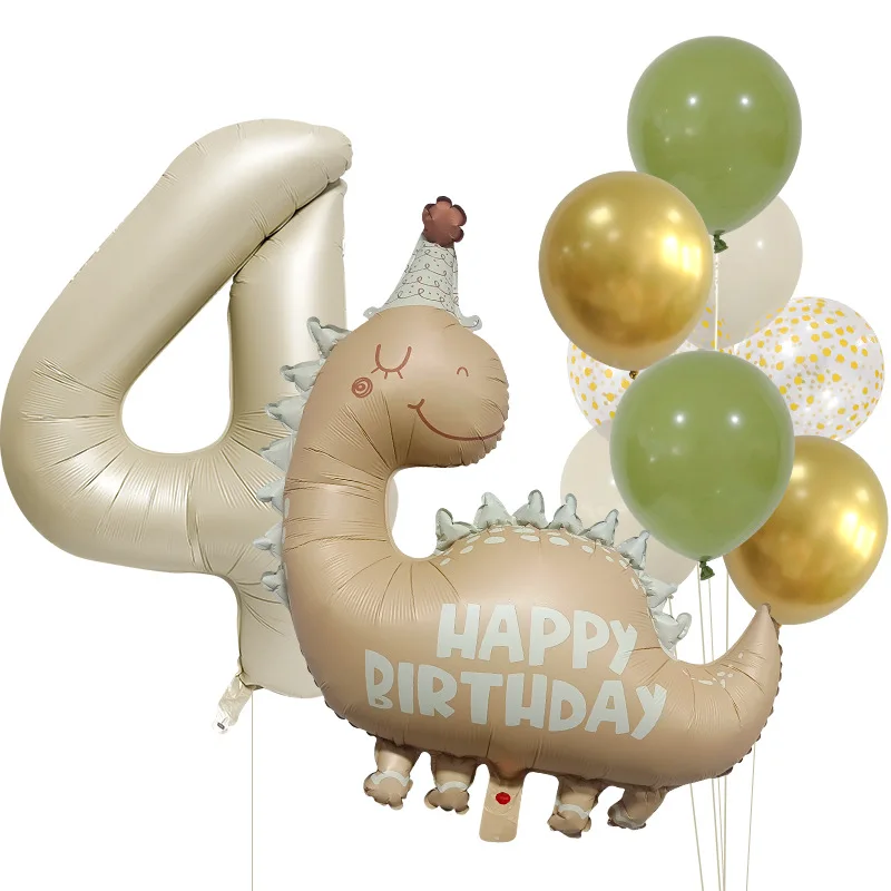 12-teiliges Dinosaurier-Zahlen-Geburtstagsballon-Set, perfekt für Kindergeburtstagsfeiern, Babypartys, Fotohintergründe und festliche Szenendekoration – Detail 7