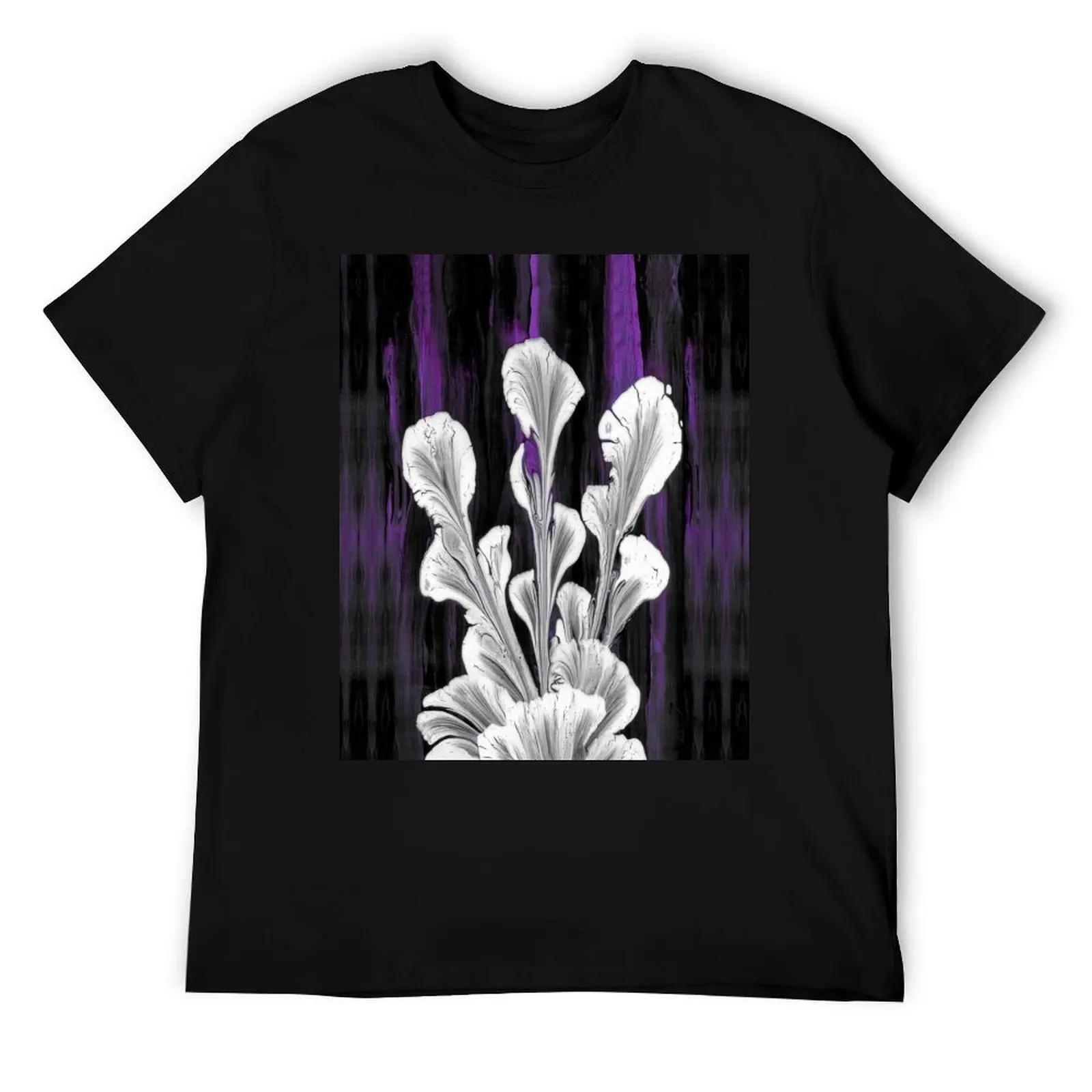 

Flower Fantasy-футболка с акриловым наливом, мужская футболка из хлопка, футболка из 100% хлопка, мужские футболки, хлопковая футболка