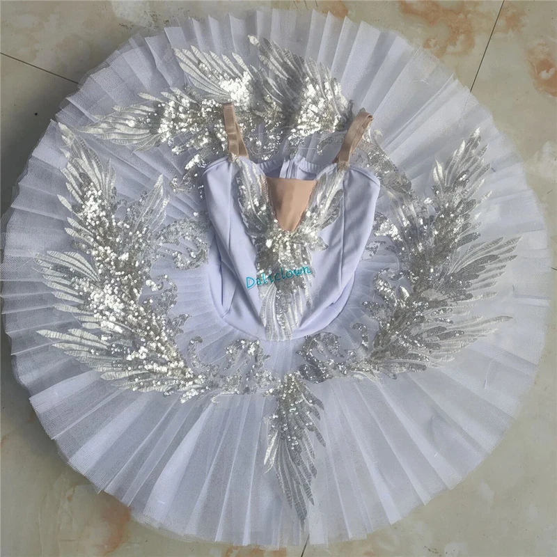 CyAdult Kids Classic Professional Ballet Tutu White Swan Lake Pancake Tutu Ballerina Party Dance Costumes Ballet Dress Girls Wom