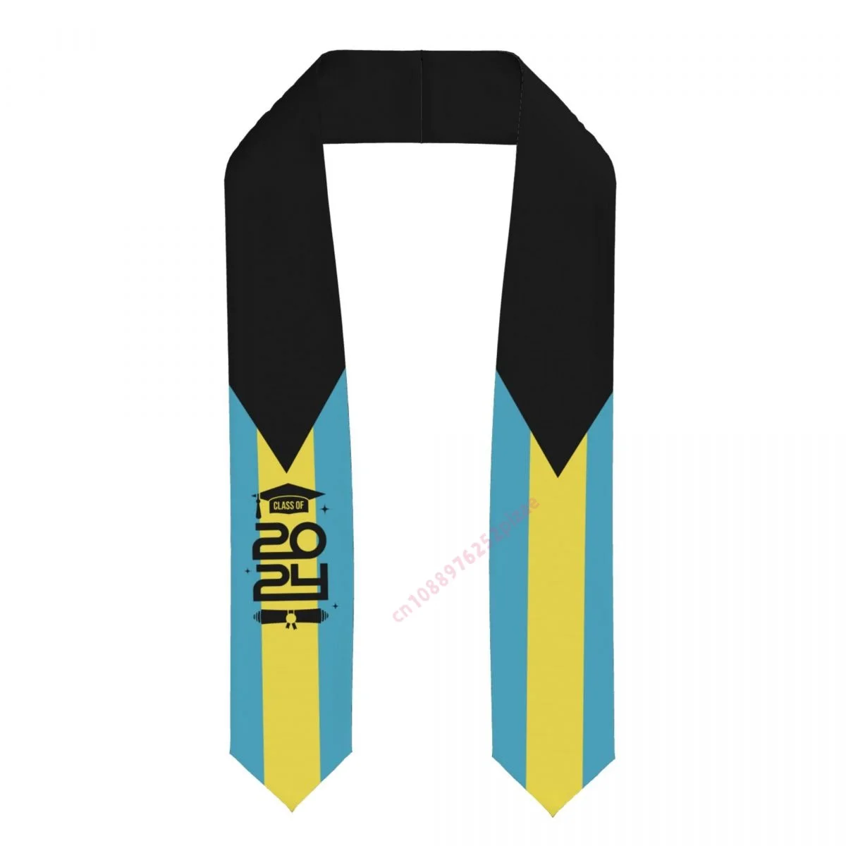 

Bahamas Country Flag Class Of 2024 183*13CM Graduation Stole Sash Scarf For International Students
