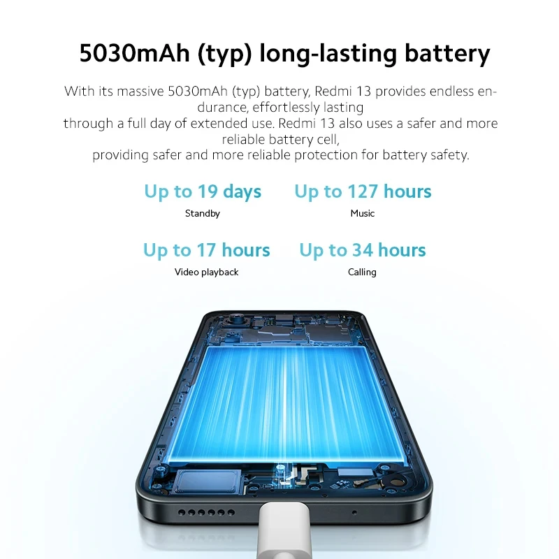 Смартфон Xiaomi Redmi 13 8 + 256 ГБ Super Clara 108MP Камера MediaTek Helio G91-Ultra 6,79 "FHD + DotDisplay Аккумулятор 5030 мАч 33 Вт