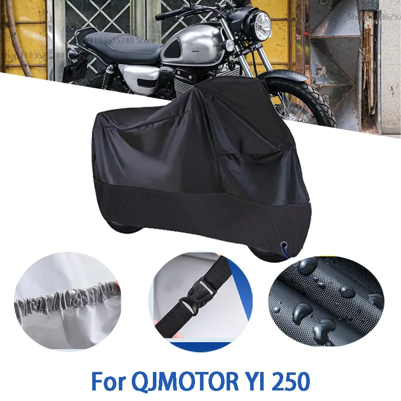 

Полный чехол для мотоцикла QJMOTOR YI 250, автомобильный уличный солнцезащитный чехол от пыли и ушей, утолщенный оксфордский чехол, аксессуары