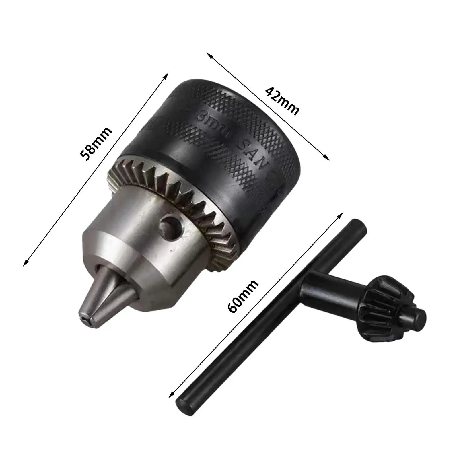 1.5-13mm Capacity Key Drill Chuck B16 Tapered Bore Drill Chuck Heavy Duty for Electric Drill Clamping Sturdy Quick Change Drive