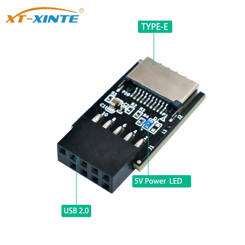 Motherboard USB2.0 9Pin to TYPE-E Front Connector Converter Header Adapter USB 2.0 Extender