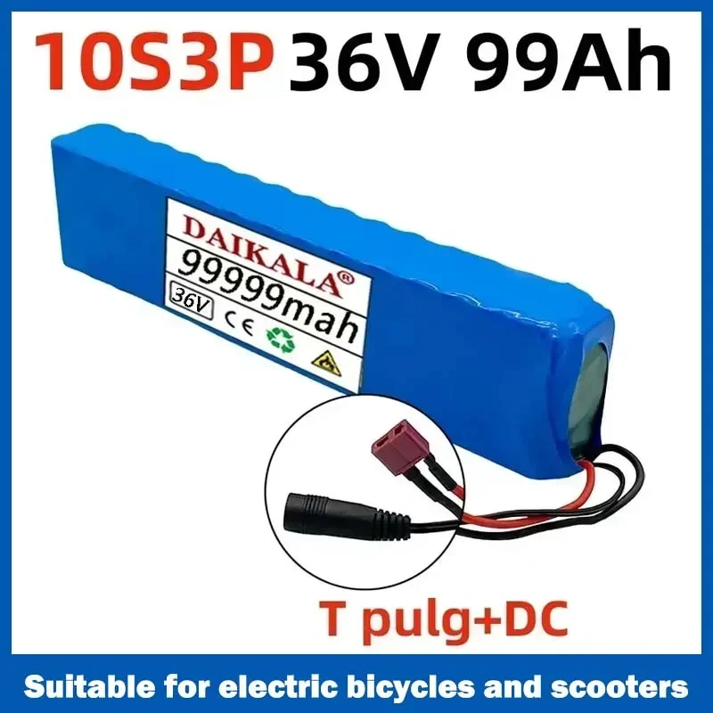 

2024New 10S3P 36V 99Ah 18650 Lithium-ion Battery 350W 500W For High-power Electric Scooters Motorcycles Scooters and 42V Charger