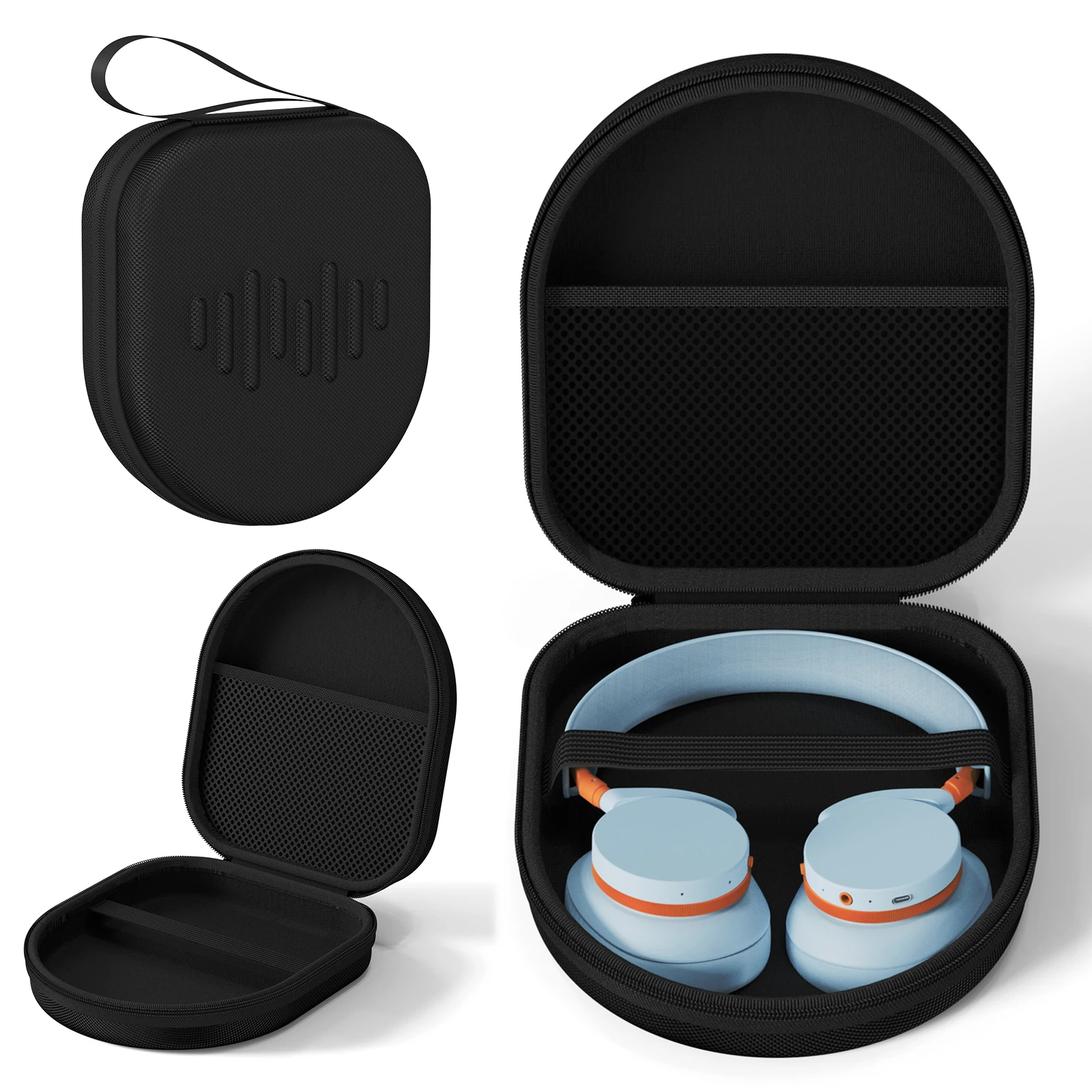 Headset Travel Case for WH-CH520 for Tune 770NC Hard Foam Shell Plush Interior Wireless Headphone Storage Bag
