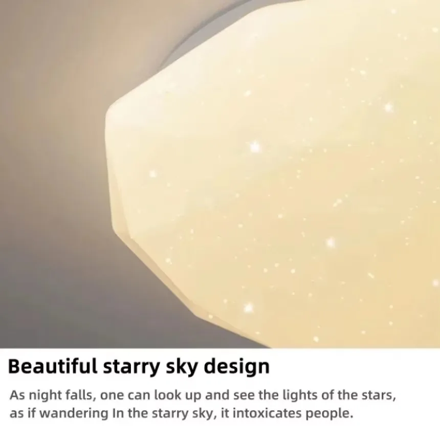 LED Ceiling Light Modern Simple Circular Creative Diamond Starry Sky Light Living Room Dining Room Bedroom Decoration Lighting