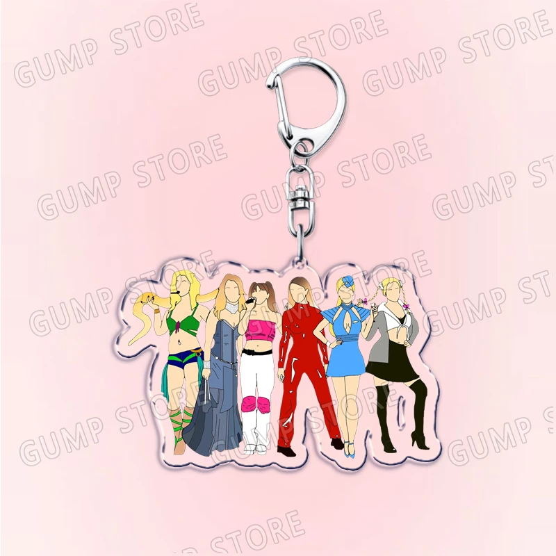 Popular 2000s Singer Keychains for Women Accessories 90s Y2k Pop Music Keyring Fans Friends Gifts