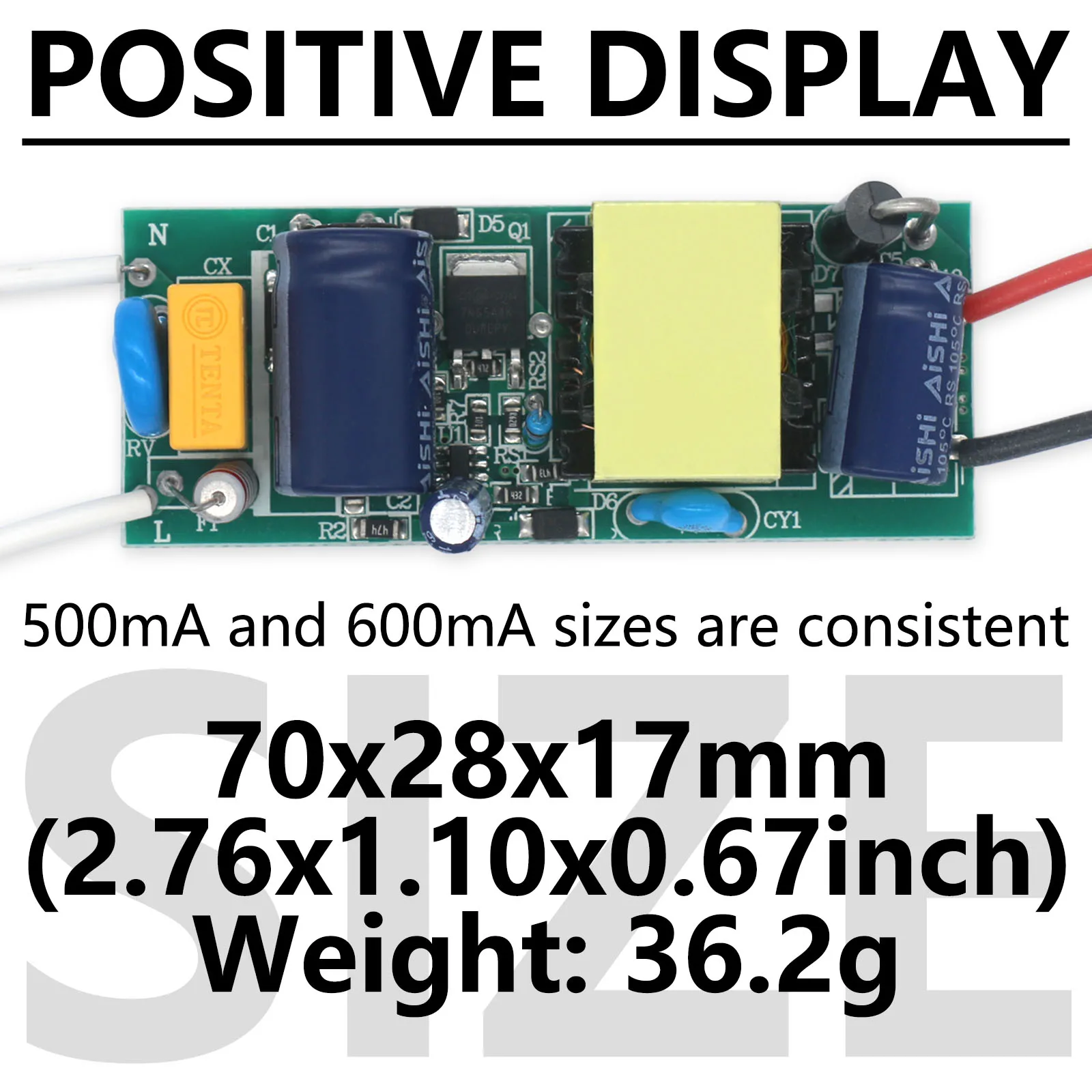 LED Driver (12-18)x3W DC36-65V Power Unit Supply AC90V-265V Constant Current Lighting Output 500mA 600mA Transforme for LED Bulb