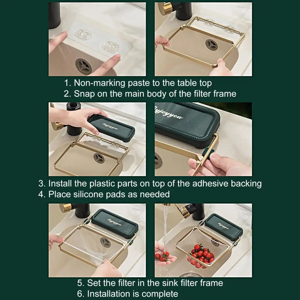 Sink Filter Rack Disposable Foldable Filter Food Residue Kitchen Sink Strainer Mesh Bag Stand Waste Garbage Net Shelf