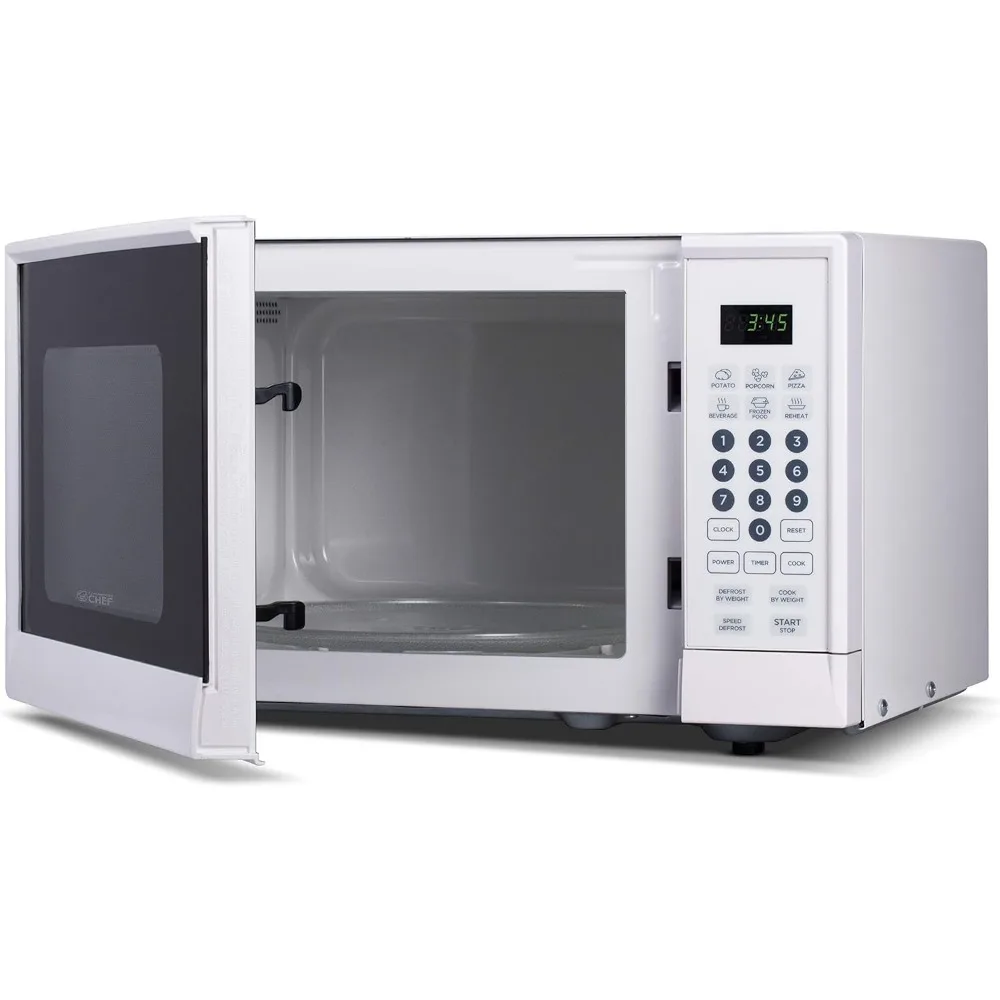 0.9 Cu Ft Microwave with 10 Power Levels, Push Button and Child Lock, 900-Watt Microwave, Countertop Microwave with Timer