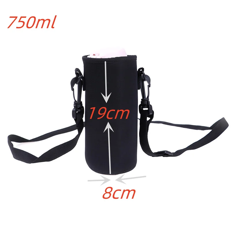 1pc 420-1500ML Sport Wasser Flasche Fall Isolierte Tasche Neopren Beutel Halter Hülse Abdeckung Träger für Becher flasche Tasse mit Riemen – Detail 7