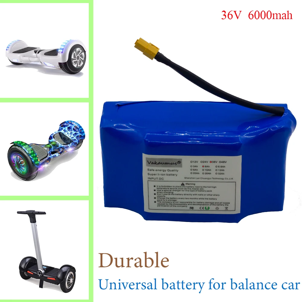 18650 Hover Board Battery 36v 10s2p 4400mAh for skateboard torsion car battery 36v 5.2Ah rechargeable battery high-capacity