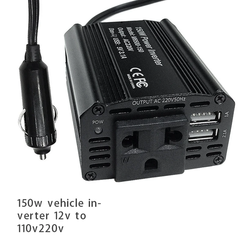 1 Piece Car Inverter Car Converter 150W 12V To 110V220V Adapter USB Charger Fast Charging US Plug